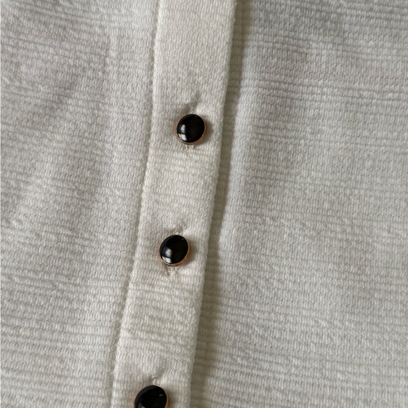 J. Crew White Textured Peplum Tunic with Bell Sleeves - Picture 4 of 6